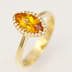 Marquise Harlequin cut Citrine with Halo of Diamonds in substantial 18ct Gold mount