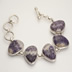 Amethyst Matrix (totally natural) in fully British Hallmarked, solid Silver bracelet mount